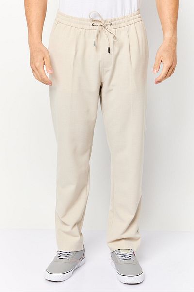 CELIO Men Regular Fit Solid Straight Leg Pants, Beige