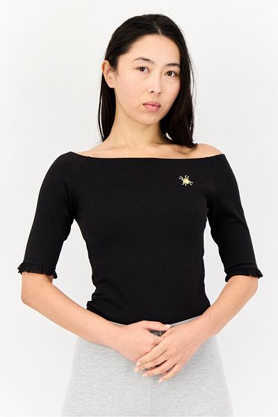 Puma X Charlotte Olympia Women Sportswear Fit Elbow Sleeves Outdoor Bodysuit, Black