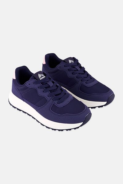 RBX Women Brand Logo Lace Up Outdoor Shoes, Dark Purple