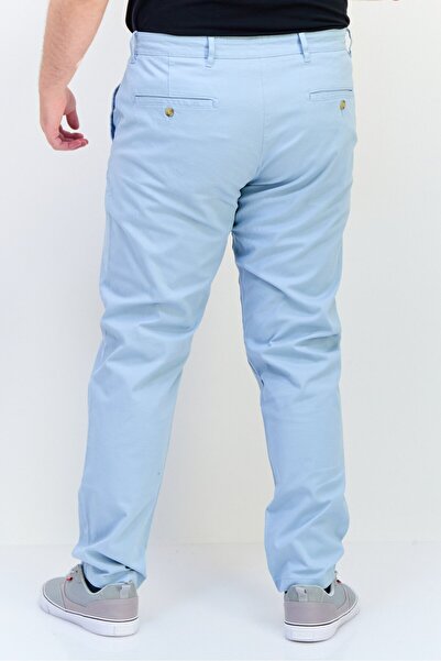 CELIO Men Skinny Fit Solid Chino Pants, Light Blue
