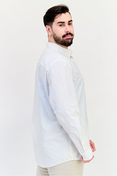 CELIO Men Regular Fit Plain Long Sleeve Casual Shirt, White