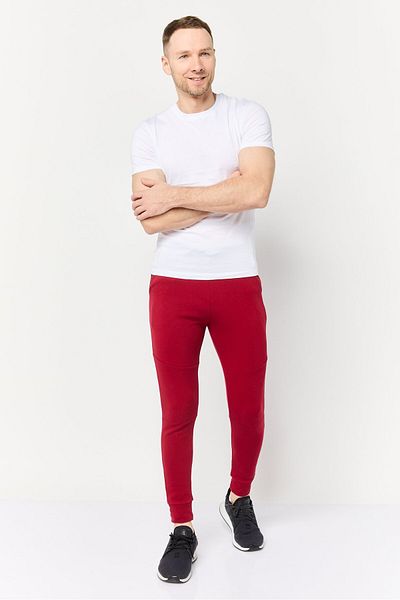 CELIO Men Regular Fit Solid Jogger Pants, Red