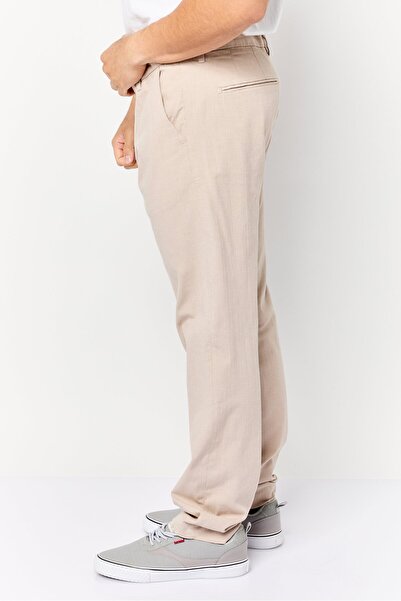 CELIO Men Slim Fit Textured Chino Pants, Beige