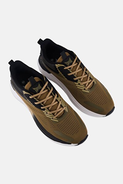 Tapout Men Brand Logo Lace Up Outdoor Shoes, Brown