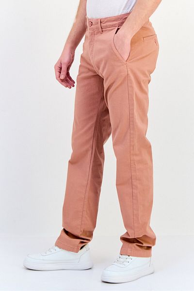 CELIO Men Straight Fit Solid Chino Pants, Pink