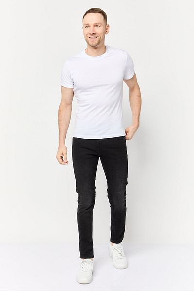 CELIO Men Slim Fit Solid Stretchable Jeans, Black