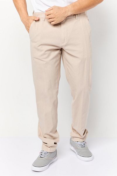 CELIO Men Slim Fit Textured Chino Pants, Beige