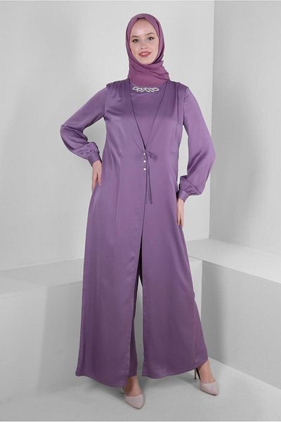 Alvina SATIN JUMPSUIT 43580 WITH FRONT TIE DETAIL