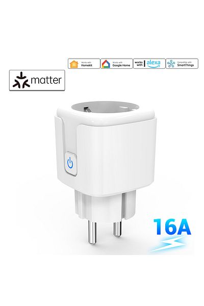 AXUS 16a Matter Wifi Smart Socket 20a Eu Home Appliance Outlet Mini Smart Plug Adapter App Control Works
