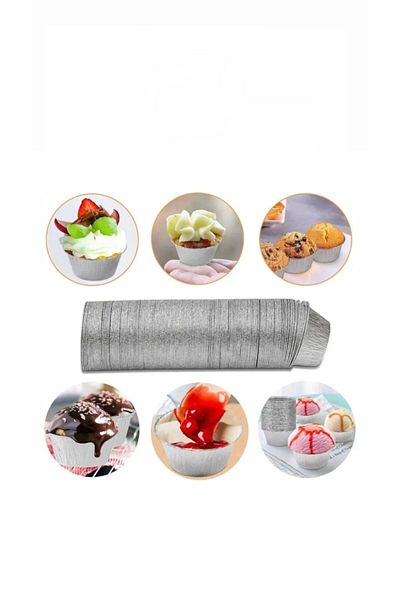 Ambalaj Evi Aluminum Muffin Cake and Souffle Capsule Dessert Presentation Bowl Aluminum Cream Caramel Souffle Container