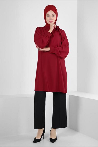 Alvina Tie Detailed Collar Tunic 43857