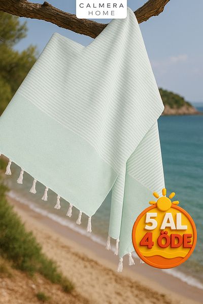 Calmera Ριγέ Peshtemal |   Βαμβάκι - Φυσικό κρόσσι |   Παραλία, Πισίνα, Σπα, Σάουνα, Αθλητισμός, Πετσέτα Ταξιδίου - Μέντα