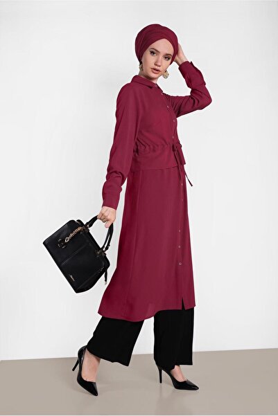 Alvina Elastic Lace-Up Tunic with Waist Strap 4424