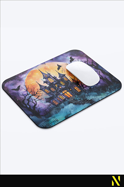 nilizma Ергономична подложка за мишка с мотив за Хелоуин и противоплъзгаща основа за дома и офиса
