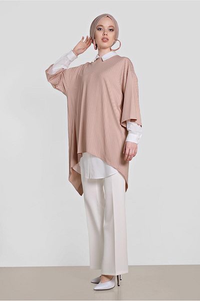 Alvina 4449 Model Double Tunic with Back Slit