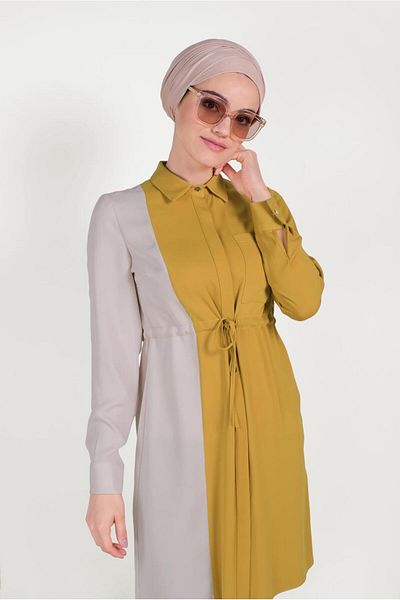 Alvina Cotton Waist with Latch Two Color Tunics 40560