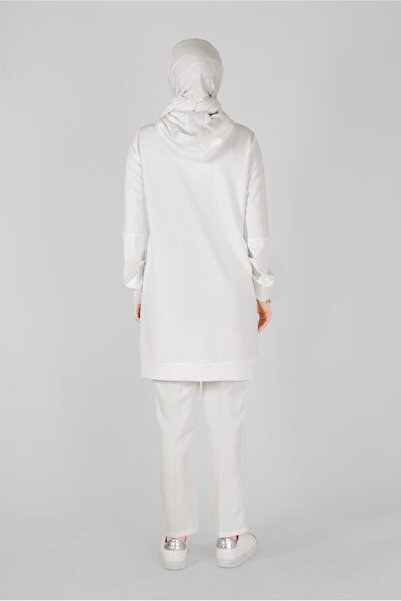 Alvina Stone Lace Satin Combined Knitted Tunic 41486