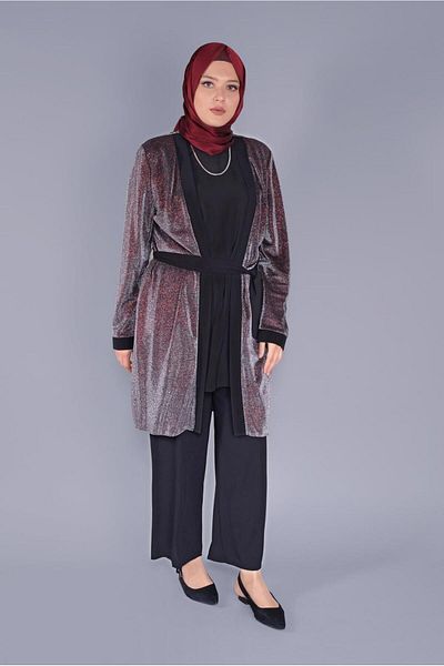 Alvina Set of Two Glittery Belted Tunic - 40880