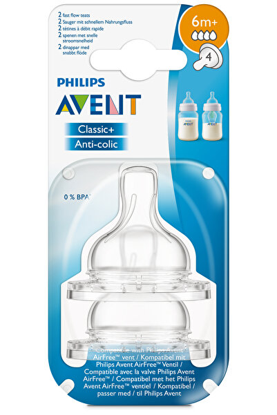 Philips Avent 4 Holes Bottle Pacifier - 6m 2 Pack