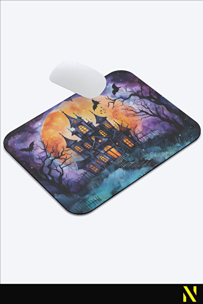 nilizma Ергономична подложка за мишка с мотив за Хелоуин и противоплъзгаща основа за дома и офиса