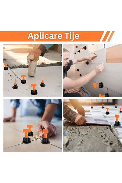 Velixo Set de nivelare a plăcilor ceramice, 152 de piese, reutilizabil, pentru ceramica și gresie, îmbinări de 1–3 mm, 100 de tije în T, 50 de cruci