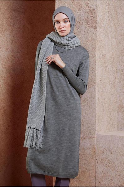 Alvina 44925 Model Long Knitwear Tunic