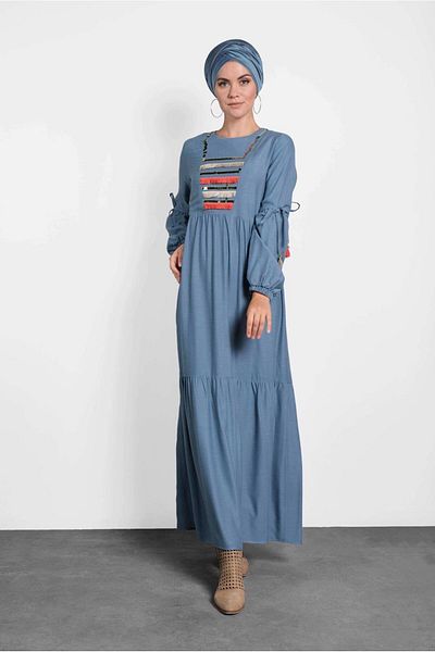 Alvina ROCHIE CU MÂNECE BRODATE PUL CU DANTELĂ 40118