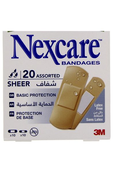 Nexcare Bandage Sheer Assorted 20pcs