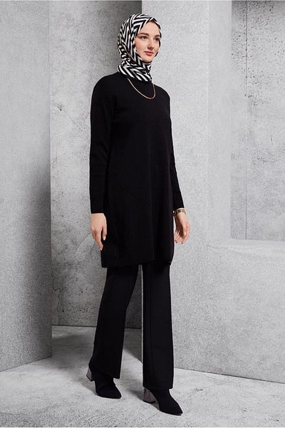 Alvina 44907 Model Plain Knitwear Tunic