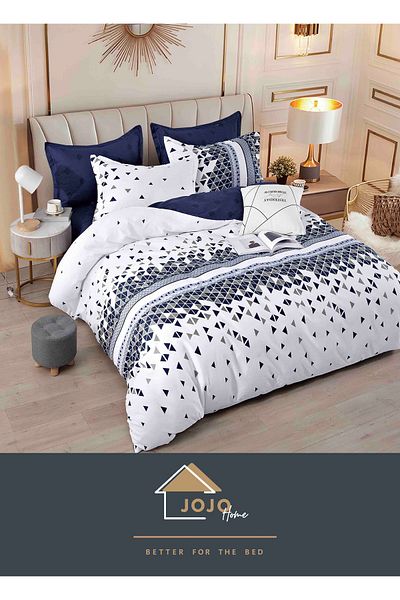 JOJO Elegant 6-piece Linen Set With Elastic In Fine Cotton, Bed Sheet 180x200cm, 2-person Bed