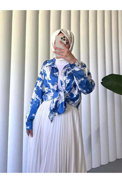 Modamorfo Атласна сорочка з кольоровим напиленням Saks з візерунком