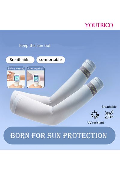 Youtrico Gloves Ice Silk Uv Blocking Arm Covers For Driving/cycling Spf50 High Protection