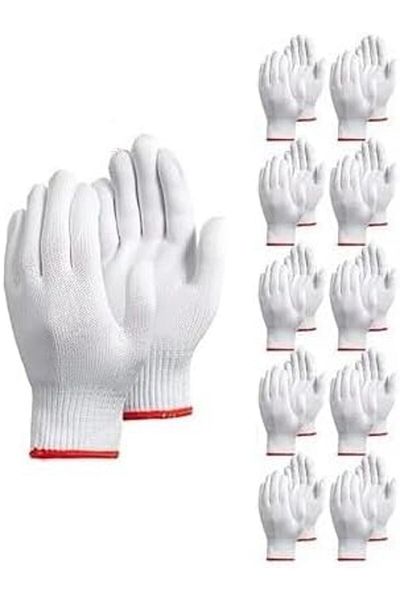 Generic Comfortable Knitted Anti-slip Work Gloves, Breathable And Durable Protective Gloves, 10-pcs