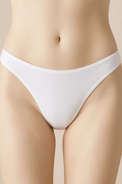 LİBELLA İÇ GİYİM Women's Cotton Lycra Thong Panties 7 Pack - White Color
