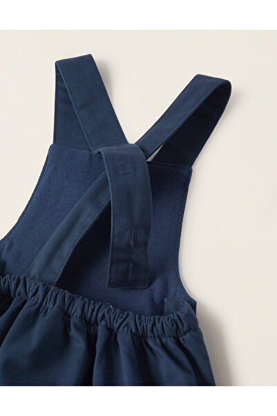 Ziddy Cotton-Lined Twill Jumpsuit for Newborn Boys, Dark Blue