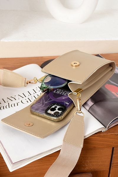 Handley Luxury Cross Strap Mini Wallet Design Bag with Column Belt Detail