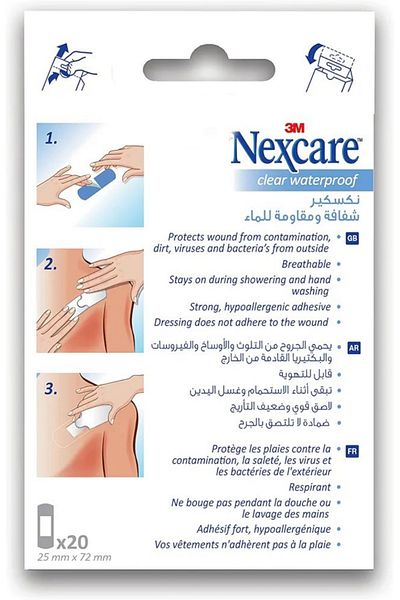 Nexcare 3M Bandage Clear Waterproof 20pcs