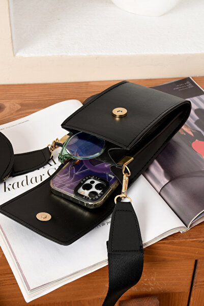 Handley Luxury Cross Strap Mini Wallet Design Bag with Column Belt Detail