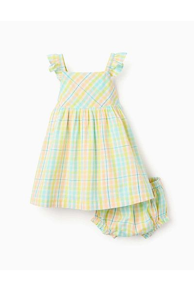 Ziddy Checked Dress + Bloomers for Baby Girls 'B&S', Multicolour