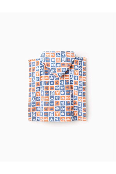 Ziddy Beach Hooded Poncho for Baby, Blue/Orange/White