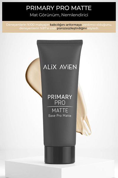 Alix Avien قاعدة مكياج مرطبة غير لامعة تدوم لمدة 12 ساعة، ناعمة وغير لامعة - Primary Pro Matte
