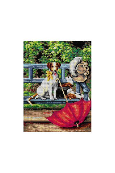 Orchidea Tapiserie imprimată Umbrelă și Câine 2668 30*40 cm