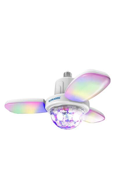 sonashi مصباح ديسكو LED مع مكبر صوت بلوتوث بقوة ٢.٥ واط | إضاءة ساطعة بثلاث أ...