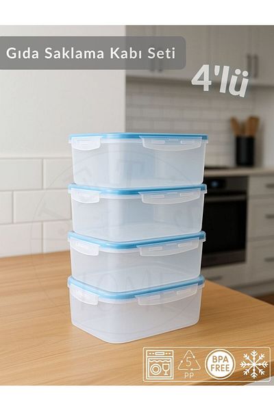 Jet's Home Set of 4 Vacuum Storage Containers, Air-Free, Bpa-Free, Lockable Food Storage Container, 1.6 L