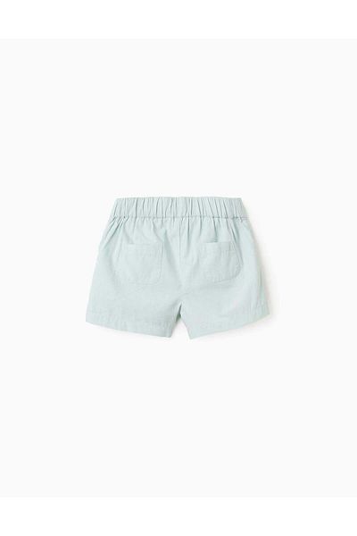 Ziddy Poplin Pleated Shorts for Baby Girls, Light Blue
