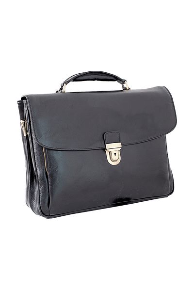 FASHION Men's laptop briefcase made of genuine vachetta leather, S163