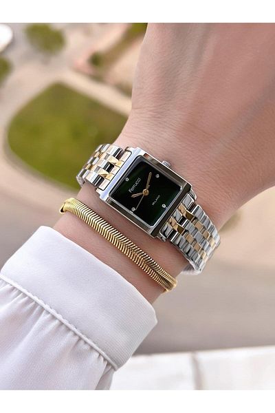 Ferrucci Steel Cord 2 Years Warranty 3 Atm Water Resistant Women Wrist Watch+Bracelet Bfc.03410.05