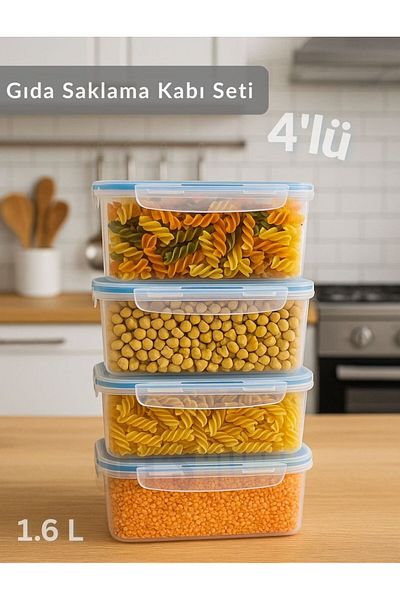 Jet's Home Set of 4 Vacuum Storage Containers, Air-Free, Bpa-Free, Lockable Food Storage Container, 1.6 L
