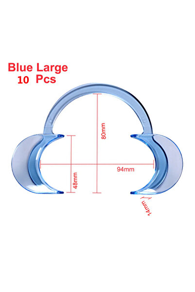 Choice 10 قطع زرقاء مقاس L JNSUR 10 قطع فتاحة فم الأسنان على شكل حرف C أداة ت...