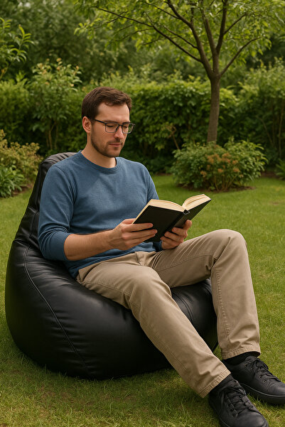 Pufumo Deri Armut Koltuk Siyah